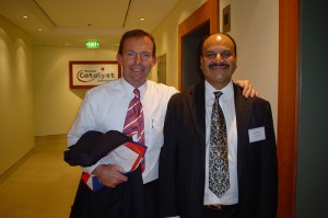 Zia Qureshi with the Prime Minister of Australia, The Hon. Tony Abbot