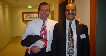 Zia Qureshi with the Prime Minister of Australia, The Hon. Tony Abbot